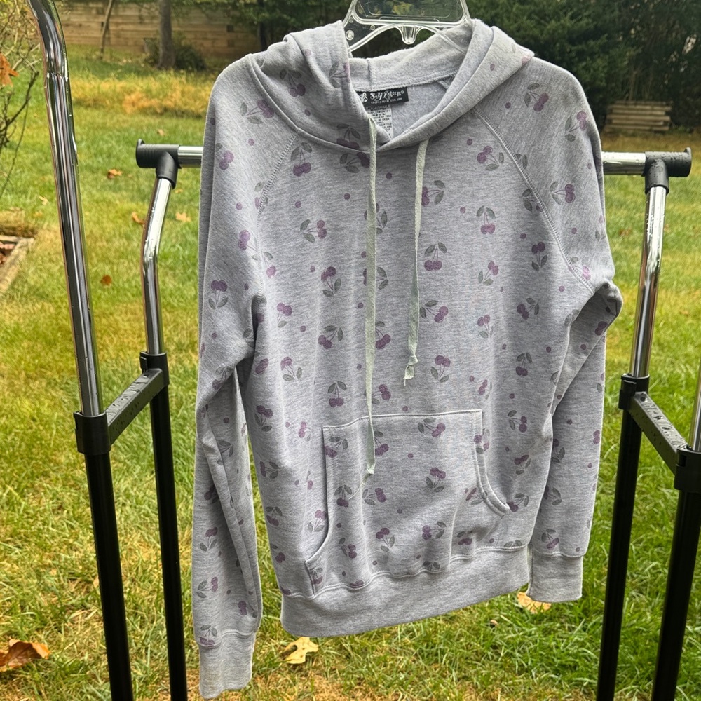 Self Esteem Heather Gray Hoodie with Lavender Accents